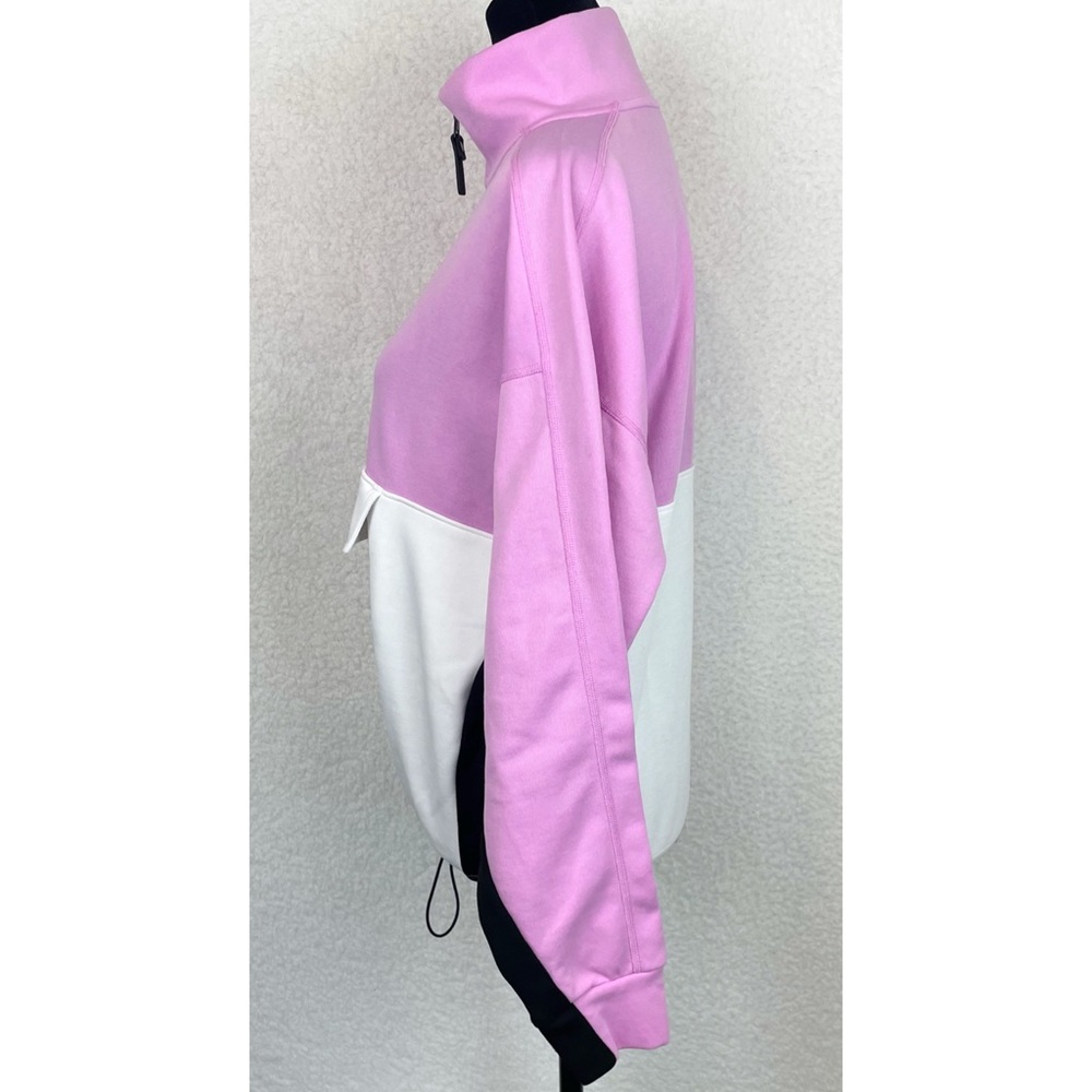 DKNY • Sport Pink/White Colorblock Half-Zip Pullover Sweatshirt, S - Picture 6 of 16